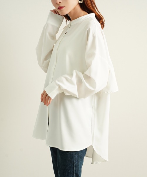 Fizz（フィズ）の「【Fizz/フィズ】　スパンブロードBACKフリルシャツ（シャツ/ブラウス・レディース・オフホワイト/ブラック/グリーン・M）」の11枚目の写真