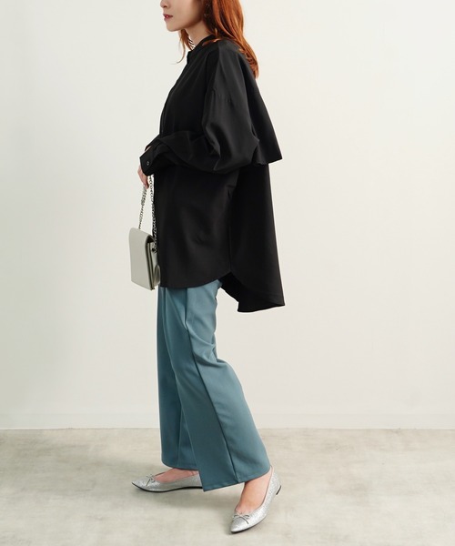 Fizz（フィズ）の「【Fizz/フィズ】　スパンブロードBACKフリルシャツ（シャツ/ブラウス・レディース・オフホワイト/ブラック/グリーン・M）」の17枚目の写真