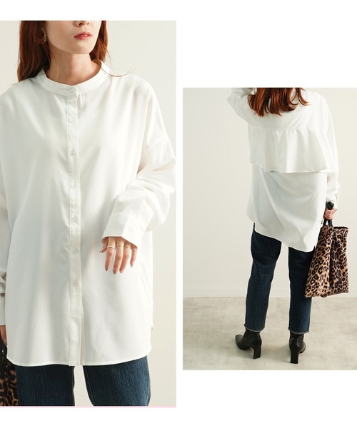 Fizz（フィズ）の「【Fizz/フィズ】　スパンブロードBACKフリルシャツ（シャツ/ブラウス・レディース・オフホワイト/ブラック/グリーン・M）」の15枚目の写真