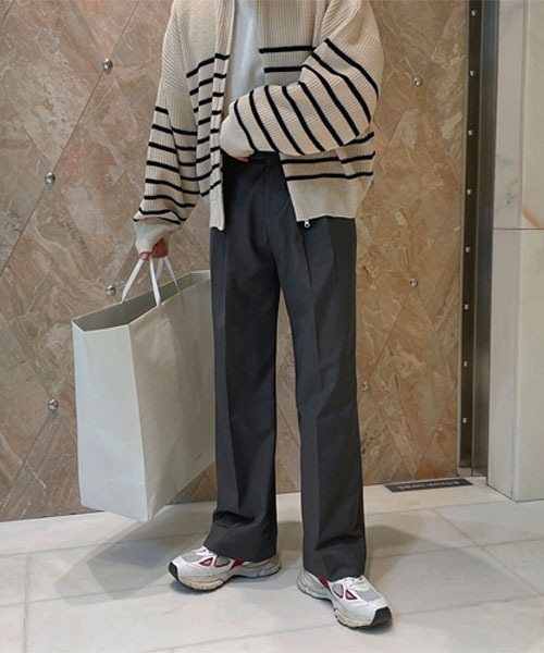 ASCLO（エジュクロ）の「ASCLO Bubble Border Zip Up Knit Cardigan（カーディガン/ボレロ・メンズ・アイボリー/ネイビー・FREE）」の6枚目の写真