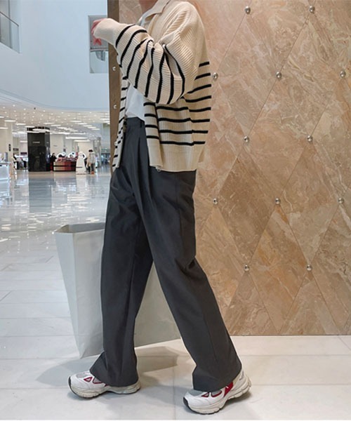 ASCLO（エジュクロ）の「ASCLO Bubble Border Zip Up Knit Cardigan（カーディガン/ボレロ・メンズ・アイボリー/ネイビー・FREE）」の7枚目の写真