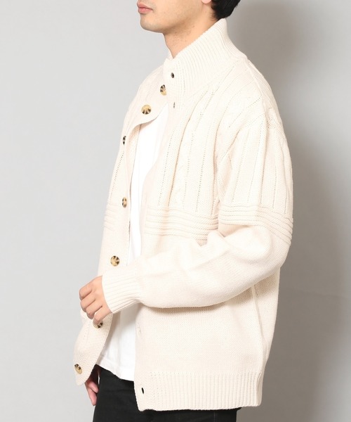 CERCA(チェルカ)の「bling leads/A/T ケーブル切替H/Nカーデ(カーディガン/ボレロ・メンズ・ブラック/チャコールグレー/ブルー系その他/ベージュ・MEDIUM/LARGE)」の3枚目の写真