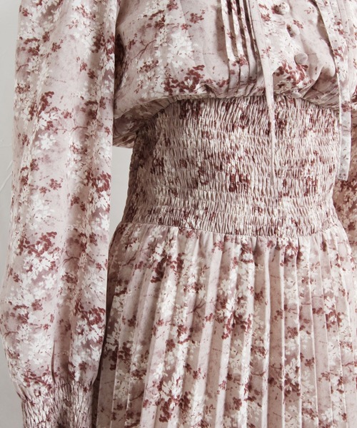 tocco closet(トッコ クローゼット)の「りぼん付きウエストシャーリングニュアンスフラワープリントプリーツワンピース(ワンピース・レディース・ピンク系その他/グレー・M)」の17枚目の写真