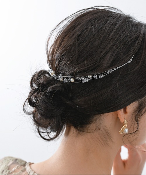 Kana（カナ）の「クリアビーズ パール 星屑 結婚式 お呼ばれ ヘッド