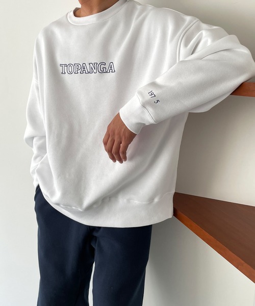 1975 tokyo(イチキューナナゴートーキョー)の「1975 TOKYO(1975 トーキョー) "TOPANGA"裏起毛クルーネックトレーナー(スウェット・レディース・グレー/ホワイト/ブラック・X-LARGE/LARGE)」の2枚目の写真