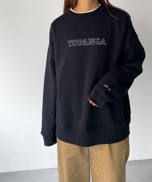 1975 tokyo(イチキューナナゴートーキョー)の「1975 TOKYO(1975 トーキョー) "TOPANGA"裏起毛クルーネックトレーナー(スウェット・レディース・グレー/ホワイト/ブラック・X-LARGE/LARGE)」の1枚目の写真