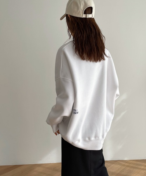 1975 tokyo(イチキューナナゴートーキョー)の「1975 TOKYO(1975 トーキョー) "TOPANGA"裏起毛クルーネックトレーナー(スウェット・レディース・グレー/ホワイト/ブラック・X-LARGE/LARGE)」の21枚目の写真