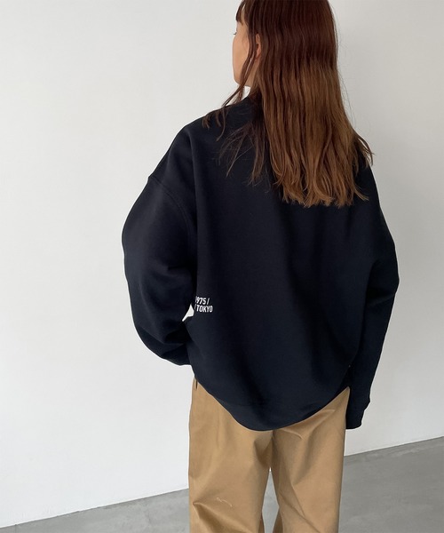 1975 tokyo(イチキューナナゴートーキョー)の「1975 TOKYO(1975 トーキョー) "TOPANGA"裏起毛クルーネックトレーナー(スウェット・レディース・グレー/ホワイト/ブラック・X-LARGE/LARGE)」の12枚目の写真