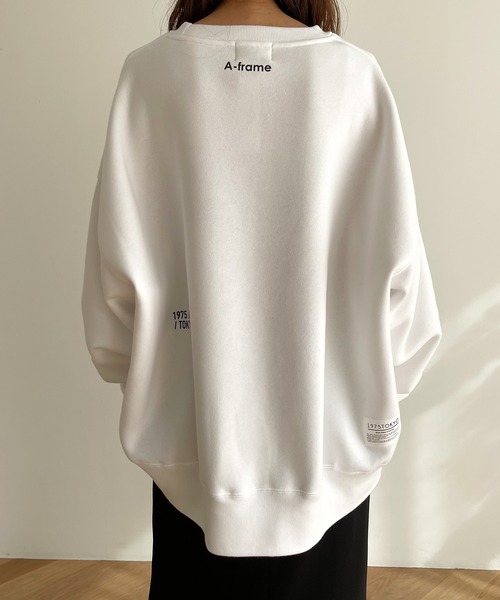 1975 tokyo(イチキューナナゴートーキョー)の「1975 TOKYO(1975 トーキョー) "TOPANGA"裏起毛クルーネックトレーナー(スウェット・レディース・グレー/ホワイト/ブラック・X-LARGE/LARGE)」の7枚目の写真