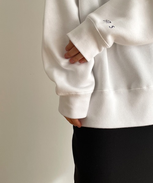 1975 tokyo(イチキューナナゴートーキョー)の「1975 TOKYO(1975 トーキョー) "TOPANGA"裏起毛クルーネックトレーナー(スウェット・レディース・グレー/ホワイト/ブラック・X-LARGE/LARGE)」の16枚目の写真