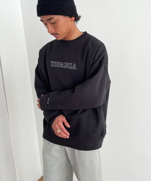 1975 tokyo(イチキューナナゴートーキョー)の「1975 TOKYO(1975 トーキョー) "TOPANGA"裏起毛クルーネックトレーナー(スウェット・レディース・グレー/ホワイト/ブラック・X-LARGE/LARGE)」の14枚目の写真