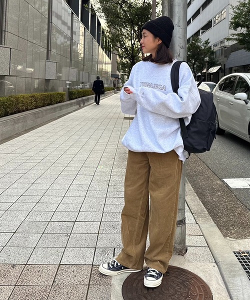 1975 tokyo(イチキューナナゴートーキョー)の「1975 TOKYO(1975 トーキョー) "TOPANGA"裏起毛クルーネックトレーナー(スウェット・レディース・グレー/ホワイト/ブラック・X-LARGE/LARGE)」の4枚目の写真