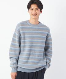 green label relaxing | ツイル裏ボーダー クルーネック ニット(ニット/セーター)