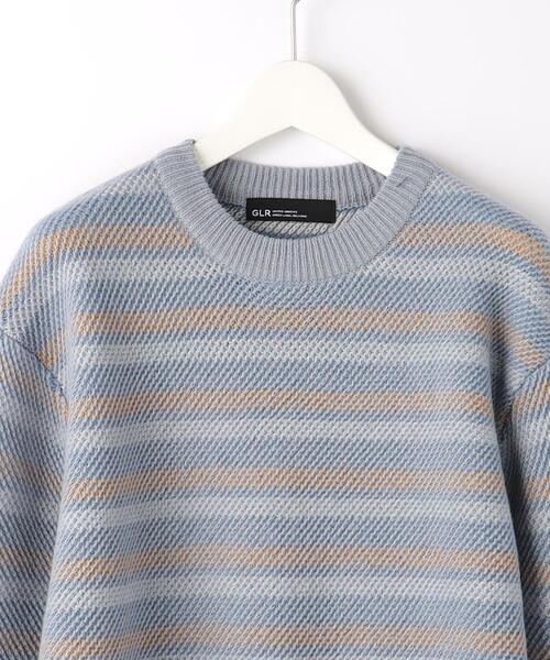 green label relaxing（グリーンレーベルリラクシング）の「ツイル裏ボーダー クルーネック ニット（ニット/セーター・メンズ・グレー/オフホワイト/ダークグレー・S/M/L/XL）」の10枚目の写真