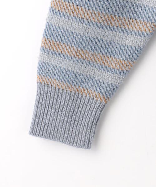 green label relaxing（グリーンレーベルリラクシング）の「ツイル裏ボーダー クルーネック ニット（ニット/セーター・メンズ・グレー/オフホワイト/ダークグレー・S/M/L/XL）」の7枚目の写真