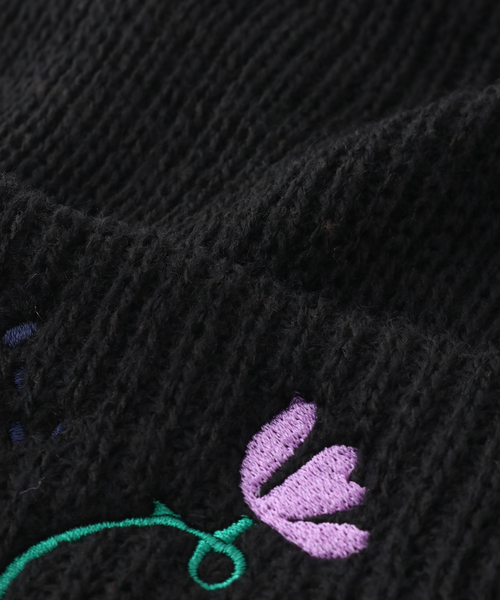 Oriens JOURNAL STANDARD（オリエンス ジャーナルスタンダード）の「【PARK DELI/パーク デリ】Floral Stamp Knit cap：ニットキャップ（ニットキャップ/ビーニー・メンズ・ブラック/ピンク/ブルー系その他/オレンジ・FREE）」の7枚目の写真