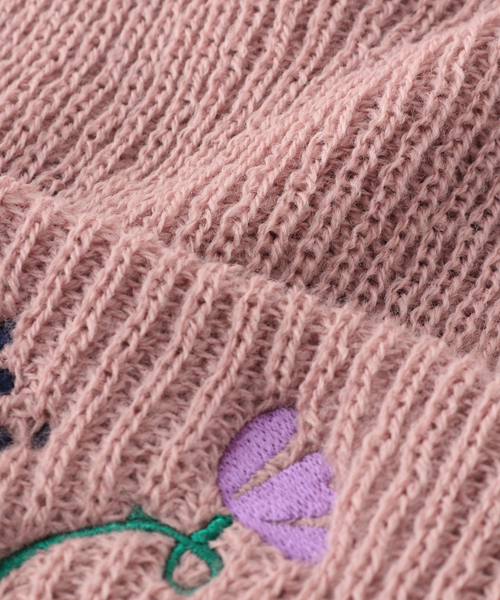 Oriens JOURNAL STANDARD（オリエンス ジャーナルスタンダード）の「【PARK DELI/パーク デリ】Floral Stamp Knit cap：ニットキャップ（ニットキャップ/ビーニー・メンズ・ブラック/ピンク/ブルー系その他/オレンジ・FREE）」の5枚目の写真