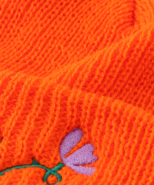 Oriens JOURNAL STANDARD（オリエンス ジャーナルスタンダード）の「【PARK DELI/パーク デリ】Floral Stamp Knit cap：ニットキャップ（ニットキャップ/ビーニー・メンズ・ブラック/ピンク/ブルー系その他/オレンジ・FREE）」の9枚目の写真