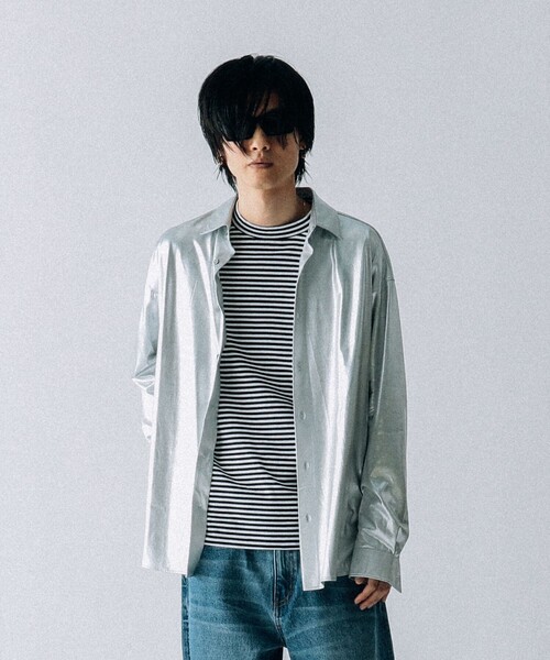 VAPORIZE(ヴェイパライズ)の「VAPORIZE / Regular Collar Shirt(シャツ/ブラウス・メンズ・シルバー/ブラック・SMALL/MEDIUM/LARGE)」の4枚目の写真