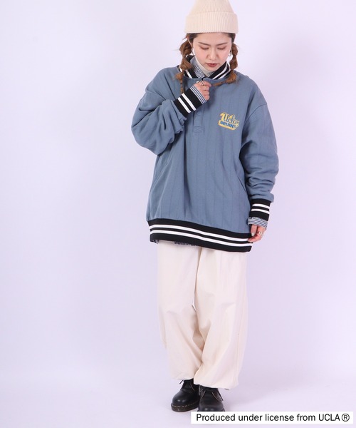 UCLA(ユーシーエルエー)の「UCLA ハーフ釦リブライントレーナー(スウェット・メンズ・マスタード/アイボリー/ブルー/グリーン・L/M)」の18枚目の写真