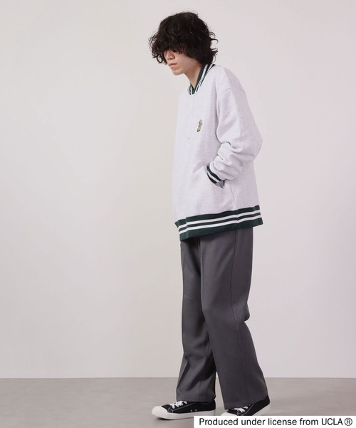 UCLA(ユーシーエルエー)の「UCLA ハーフ釦リブライントレーナー(スウェット・メンズ・マスタード/アイボリー/ブルー/グリーン・L/M)」の5枚目の写真