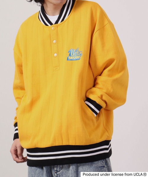 UCLA(ユーシーエルエー)の「UCLA ハーフ釦リブライントレーナー(スウェット・メンズ・マスタード/アイボリー/ブルー/グリーン・L/M)」の7枚目の写真