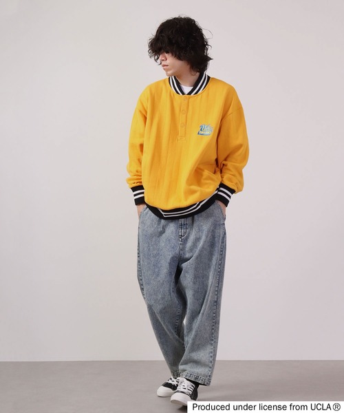 UCLA(ユーシーエルエー)の「UCLA ハーフ釦リブライントレーナー(スウェット・メンズ・マスタード/アイボリー/ブルー/グリーン・L/M)」の9枚目の写真