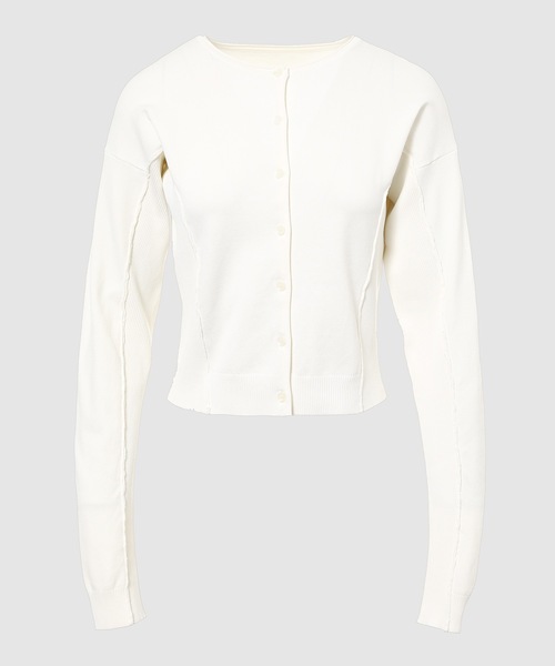 LOW CLASSIC(ロウ クラシック)の「ROUND SLEEVE KNIT CARDIGAN(カーディガン/ボレロ・レディース・ホワイト・S)」の1枚目の写真