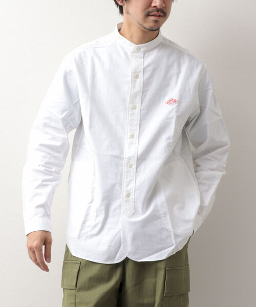 DANTON(ダントン)の「【DANTON/ダントン】BAND COLLAR SHIRT L/S YOX バンドカラーシャツ(シャツ/ブラウス・メンズ・キナリ/ホワイト/ブルー・38/40/42/44)」の4枚目の写真