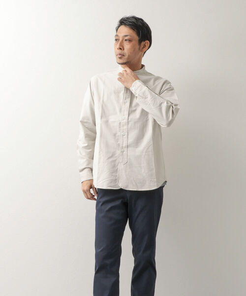 DANTON(ダントン)の「【DANTON/ダントン】BAND COLLAR SHIRT L/S YOX バンドカラーシャツ(シャツ/ブラウス・メンズ・キナリ/ホワイト/ブルー・38/40/42/44)」の10枚目の写真