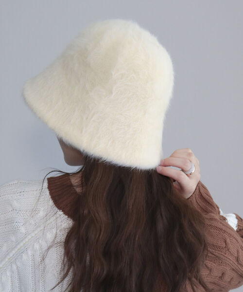 fredy emue（フレディエミュ）の「フェザーバケハ（ハット・レディース・キャメル/クリーム/ブラック・FREE）」の5枚目の写真