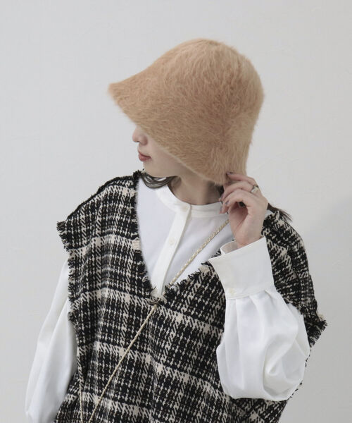 fredy emue（フレディエミュ）の「フェザーバケハ（ハット・レディース・キャメル/クリーム/ブラック・FREE）」の9枚目の写真