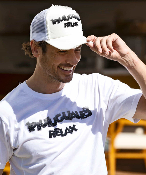 1piu1uguale3 RELAX（ウノピュウノウグァーレトレリラックス）の「1PIU1UGUALE3 RELAX(ウノピゥウノウグァーレトレ リラックス)グラデーション3Dロゴキャップ（キャップ・メンズ・ブラック/ホワイト・ONE SIZE）」の10枚目の写真