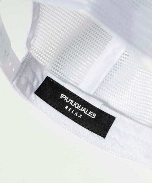 1piu1uguale3 RELAX（ウノピュウノウグァーレトレリラックス）の「1PIU1UGUALE3 RELAX(ウノピゥウノウグァーレトレ リラックス)グラデーション3Dロゴキャップ（キャップ・メンズ・ブラック/ホワイト・ONE SIZE）」の15枚目の写真