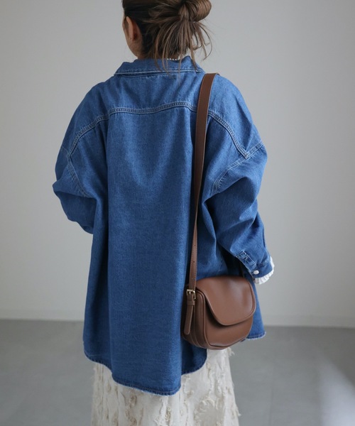 ap retro(アプレトロ)の「デニムシャツジャケット(デニムジャケット・レディース・ブルー/ブラック/ライトブルー・FREE)」の6枚目の写真