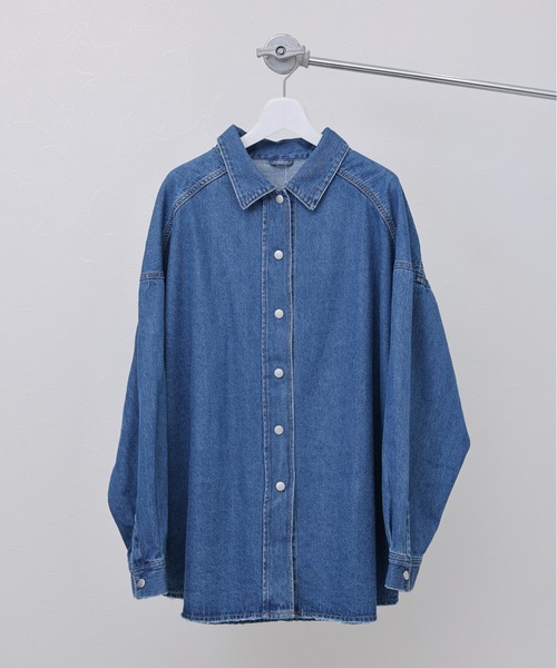 ap retro(アプレトロ)の「デニムシャツジャケット(デニムジャケット・レディース・ブルー/ブラック/ライトブルー・FREE)」の19枚目の写真