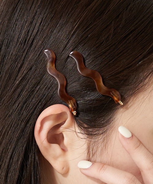 Chico(チコ)の「【2023SS】うねうねクリアピン(ヘアピン・レディース・アイボリー/グリーン/ブラウン・FREE)」の11枚目の写真