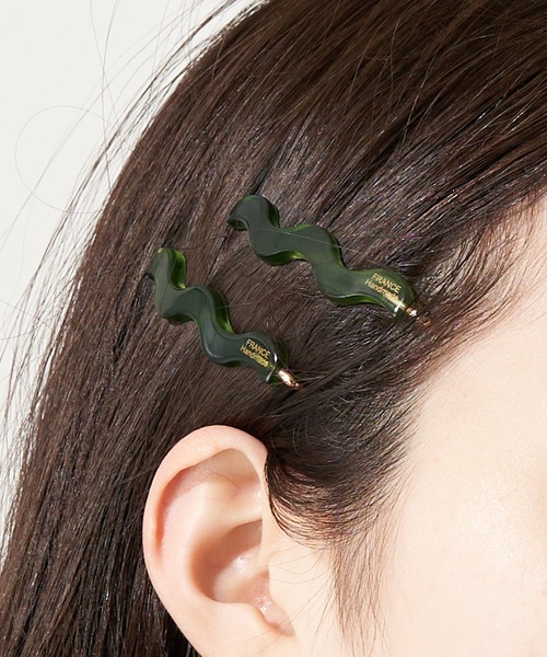 Chico(チコ)の「【2023SS】うねうねクリアピン(ヘアピン・レディース・アイボリー/グリーン/ブラウン・FREE)」の10枚目の写真