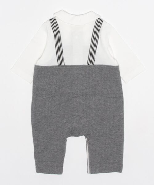 SLAP SLIP BABY（スラップスリップベビー）の「SLAPSLIPBABY/襟付サロペットレイヤード風ロンパースベビー(60~80cm)（ロンパース・キッズ・グレー/グリーン・80/60/70）」の5枚目の写真