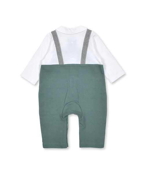 SLAP SLIP BABY（スラップスリップベビー）の「SLAPSLIPBABY/襟付サロペットレイヤード風ロンパースベビー(60~80cm)（ロンパース・キッズ・グレー/グリーン・80/60/70）」の10枚目の写真