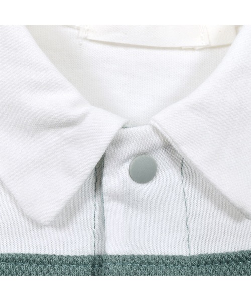 SLAP SLIP BABY（スラップスリップベビー）の「SLAPSLIPBABY/襟付サロペットレイヤード風ロンパースベビー(60~80cm)（ロンパース・キッズ・グレー/グリーン・80/60/70）」の17枚目の写真