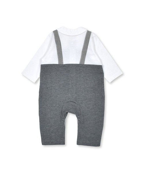 SLAP SLIP BABY（スラップスリップベビー）の「SLAPSLIPBABY/襟付サロペットレイヤード風ロンパースベビー(60~80cm)（ロンパース・キッズ・グレー/グリーン・80/60/70）」の7枚目の写真