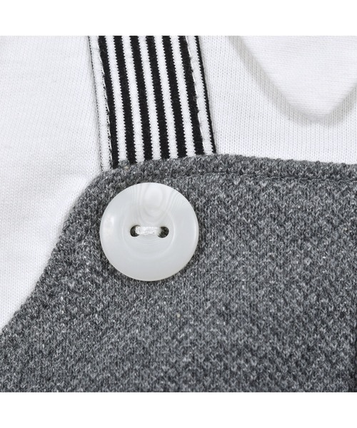 SLAP SLIP BABY（スラップスリップベビー）の「SLAPSLIPBABY/襟付サロペットレイヤード風ロンパースベビー(60~80cm)（ロンパース・キッズ・グレー/グリーン・80/60/70）」の18枚目の写真