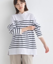 OMNES | パネルボーダーコットン長袖Tシャツ(Tシャツ/カットソー)