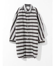 MIDIUMISOLID（ミディウミソリッド）の「MIDIUMISOLID Men’s シアーボーダーシャツコート（シャツ/ブラウス）」