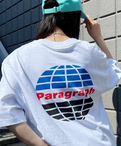 Paragraph（パラグラフ）の「Paragraph(パラグラフ)/Earth Print T-shirt/サークル アース ロゴ バックプリント オーバーサイズ 無地 コットン Tシャツ（Tシャツ/カットソー・レディース・パープル/ホワイト/チャコールグレー/グレー・FREE）」の3枚目の写真