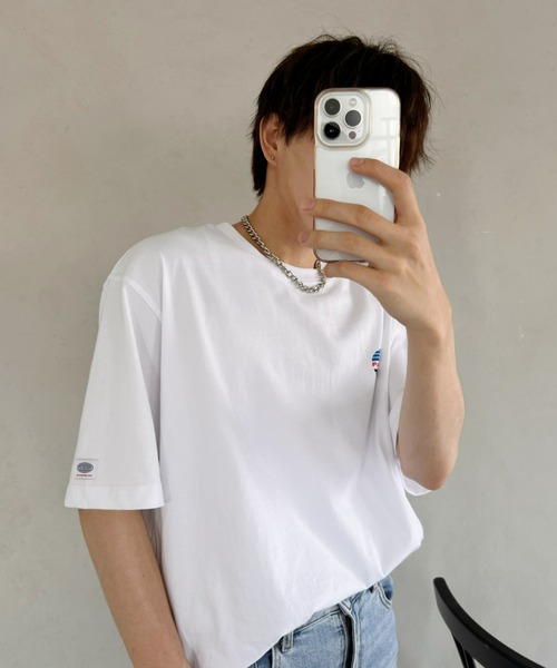 Paragraph（パラグラフ）の「Paragraph(パラグラフ)/Earth Print T-shirt/サークル アース ロゴ バックプリント オーバーサイズ 無地 コットン Tシャツ（Tシャツ/カットソー・レディース・パープル/ホワイト/チャコールグレー/グレー・FREE）」の15枚目の写真