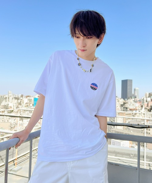 Paragraph（パラグラフ）の「Paragraph(パラグラフ)/Earth Print T-shirt/サークル アース ロゴ バックプリント オーバーサイズ 無地 コットン Tシャツ（Tシャツ/カットソー・レディース・パープル/ホワイト/チャコールグレー/グレー・FREE）」の7枚目の写真
