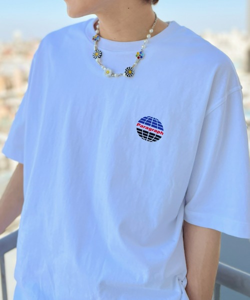 Paragraph（パラグラフ）の「Paragraph(パラグラフ)/Earth Print T-shirt/サークル アース ロゴ バックプリント オーバーサイズ 無地 コットン Tシャツ（Tシャツ/カットソー・レディース・パープル/ホワイト/チャコールグレー/グレー・FREE）」の6枚目の写真