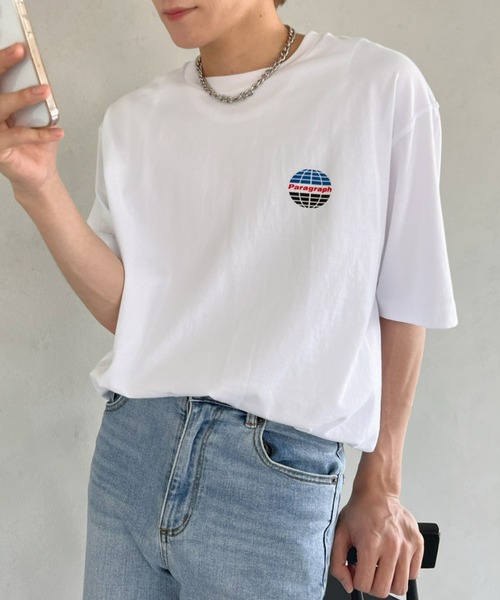 Paragraph（パラグラフ）の「Paragraph(パラグラフ)/Earth Print T-shirt/サークル アース ロゴ バックプリント オーバーサイズ 無地 コットン Tシャツ（Tシャツ/カットソー・レディース・パープル/ホワイト/チャコールグレー/グレー・FREE）」の12枚目の写真